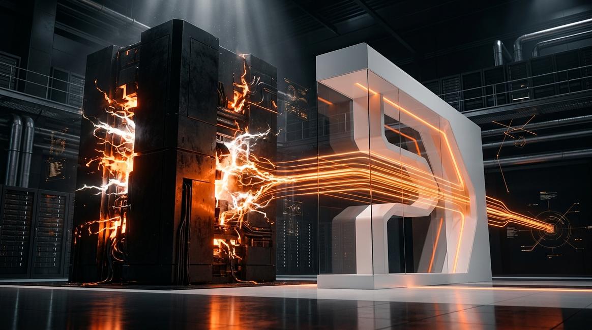 Концептуальная 3D-иллюстрация, символизирующая создание автономных ассистентов и оптимизацию ресурсов.