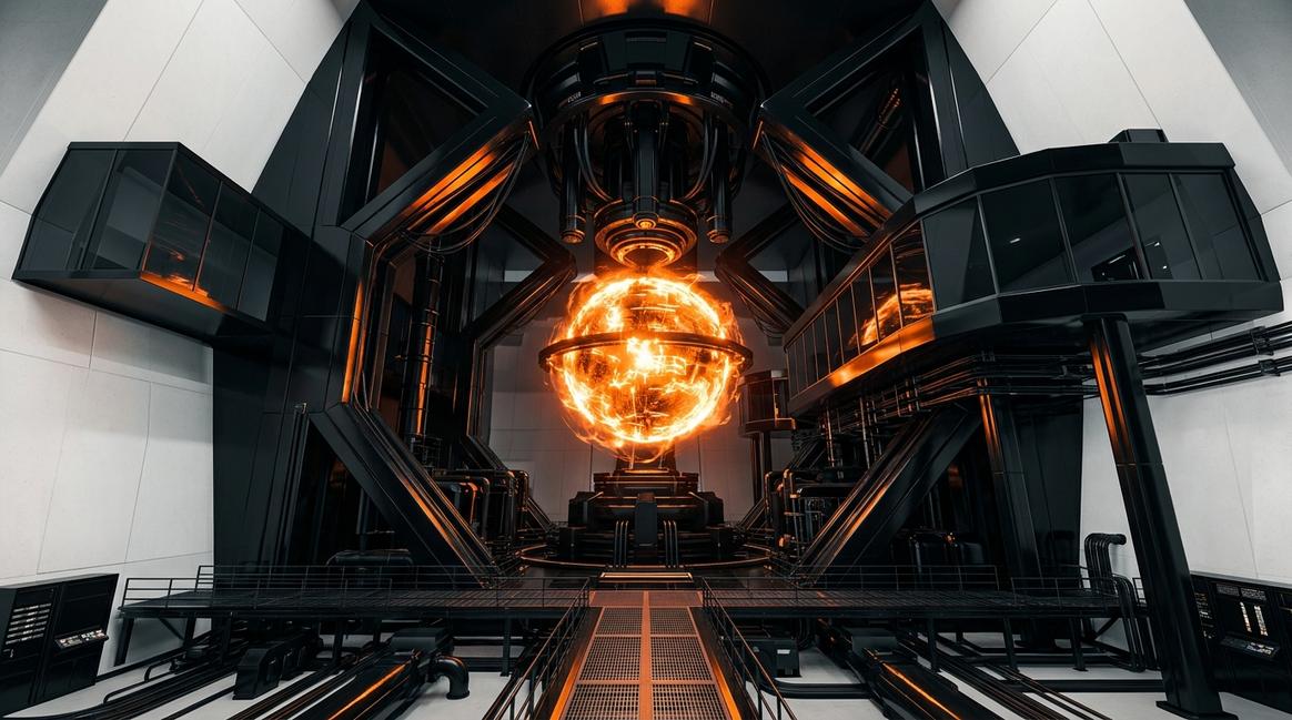 Абстрактное ядро данных, символизирующее неконтролируемые корпоративные нейросети в хранилище.