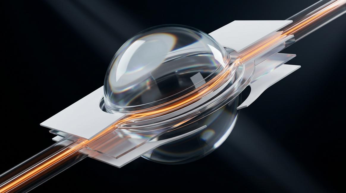 Процесс маршрутизации данных через стеклянное ядро, иллюстрирующий интеграцию искусственного интеллекта в crm.