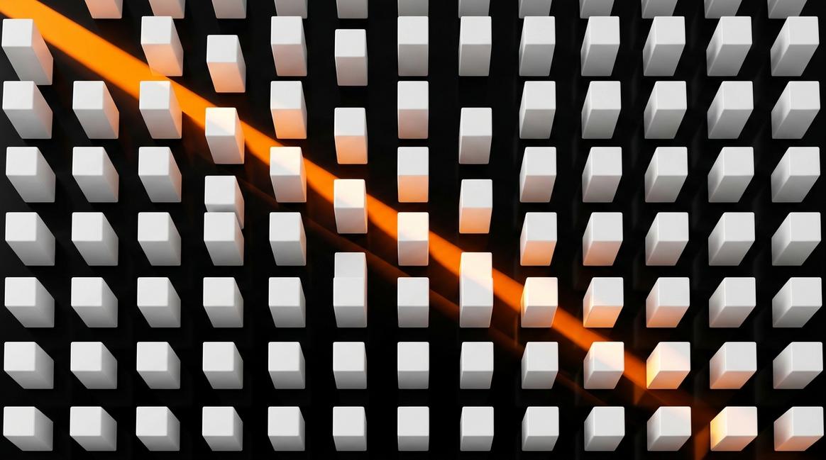 Упорядоченная геометрическая структура, отражающая снижение затрат на фот и стабильность бизнес-процессов.