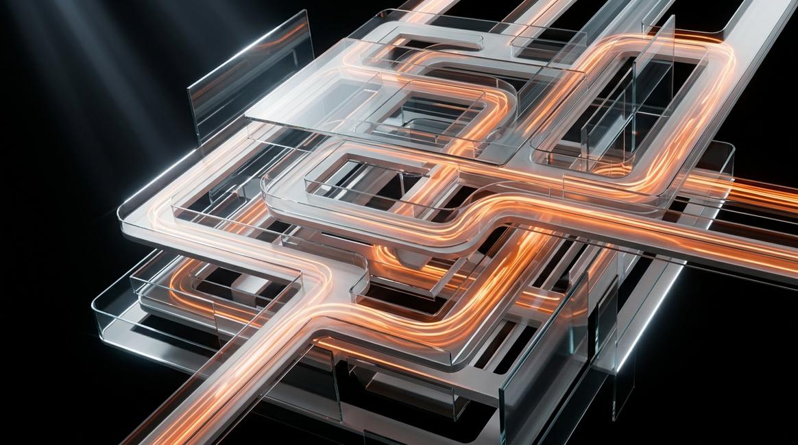 Абстрактные потоки данных иллюстрируют, как происходит оптимизация работы отделов без участия человека.