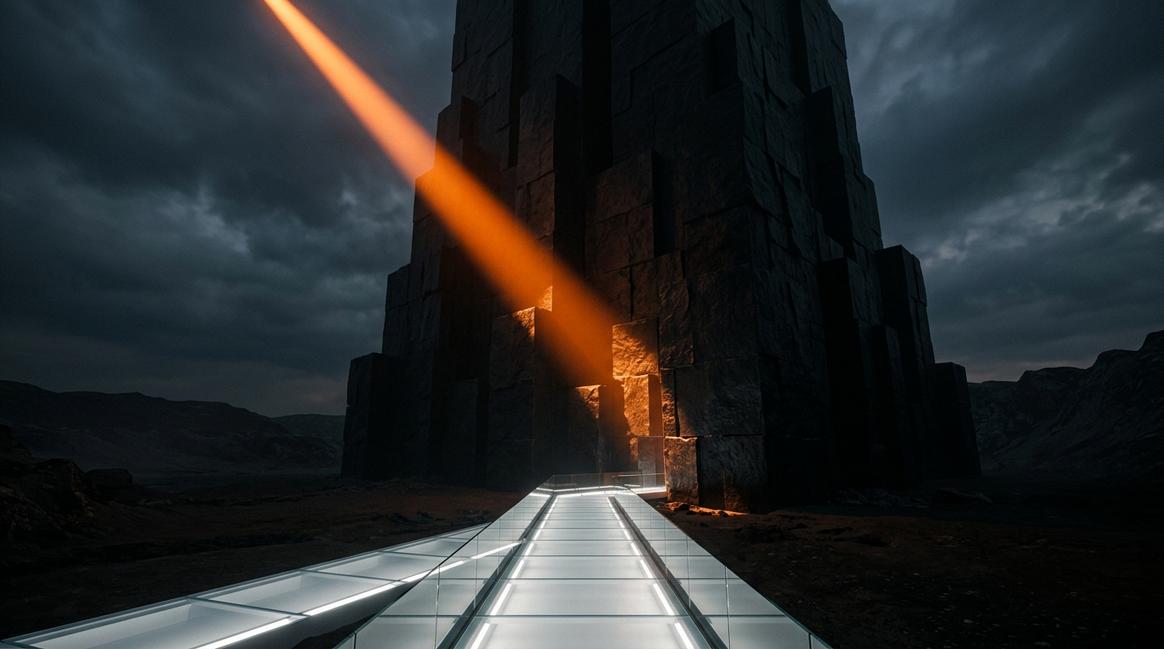 Абстрактная визуализация корпоративной среды, где автоматизация коммерческих процессов решает проблему рутины.