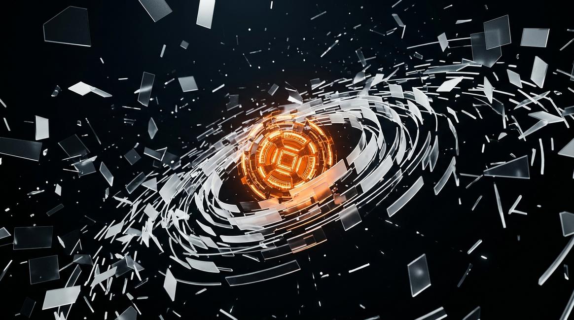 Абстрактная 3D-визуализация хаотичных данных, где начинается автоматизация рутинных задач.