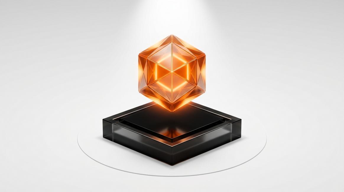 Светящееся ядро на пьедестале, демонстрирующее успешную автоматизацию бизнеса с помощью нейросетей.