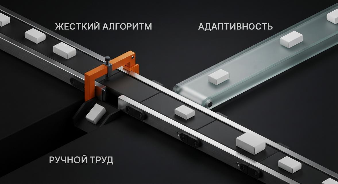 Риски внедрения роботов на складе при использовании жестких алгоритмов